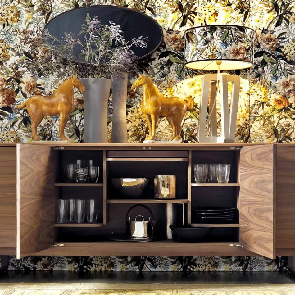 Grilli York 4 blat de lemn furniruit făcut în Italia Viadurini