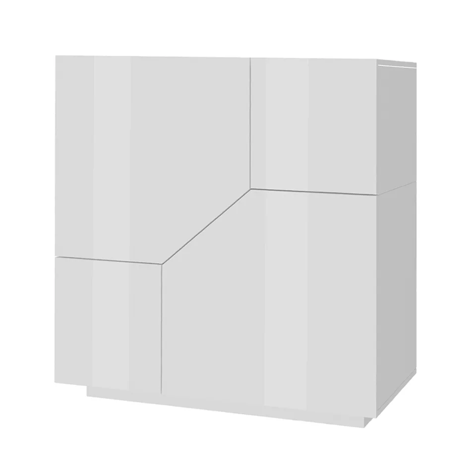 Bufeta din Lemn Melaminat 3 Camere si 2 Rafturi Made in Italy - Alyssa Viadurini