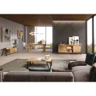 Comoda din lemn de stejar si metal cu 2 usi si compartiment deschis Made in Italy - Jennifer Viadurini