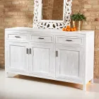 Bufet din lemn masiv de tec cu 3 uși și 3 sertare - Sumo Viadurini