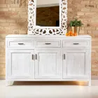 Bufet din lemn masiv de tec cu 3 uși și 3 sertare - Sumo Viadurini