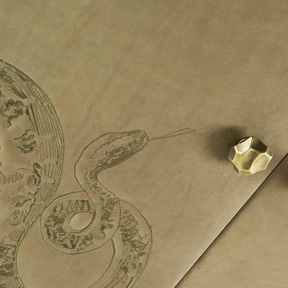 servantă Contemporan cu 2 usi din lemn masiv si Joy din piele anilina Viadurini