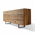sideboard contemporan cu 3 usi nuc natural, L 215 x W 50 cm, Flora
