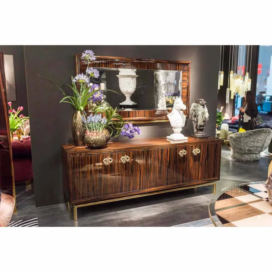 servantă Contemporan cu 4 usi din lemn de abanos lustruit Ada 2 Viadurini