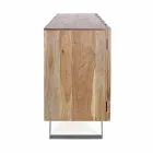 Buffet modern din lemn de salcâm cu inserții metalice Homemotion - Sonia Viadurini