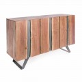 Buffet modern din lemn de salcâm cu inserții metalice Homemotion - Sonia