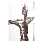 Crucifix alb și gri Realizat cu gravură laser Made in Italy - Egle Viadurini