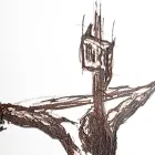 Crucifix alb și gri Realizat cu gravură laser Made in Italy - Egle Viadurini