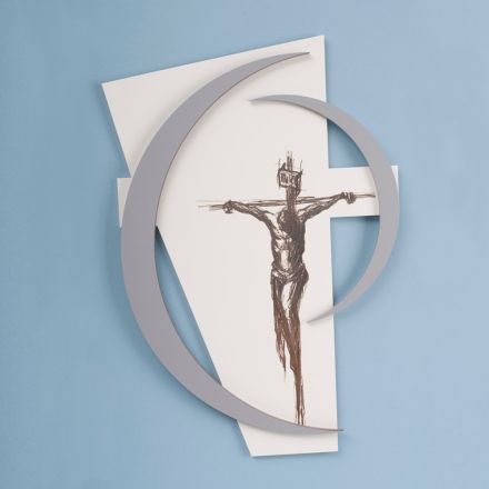 Crucifix Gravat Laser Numele Tatălui Fabricat în Italia - Maia Viadurini