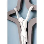 Crucifix Christo alb și gri gravat cu laser Made in Italy - Teresa Viadurini