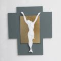 Crucifix gravat cu laser in pietris si foita de aur Made in Italy - Cornelia