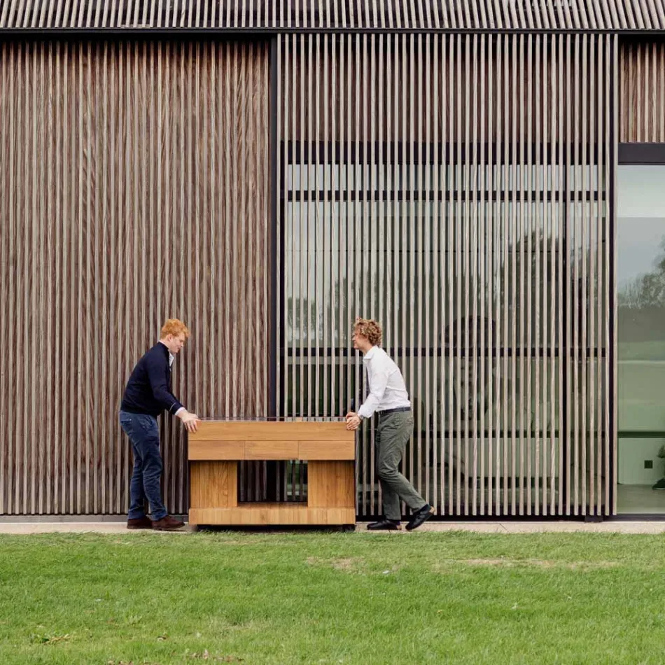 Bucătărie în aer liber 141x70x93 cm din tec solid și aluminiu - Stilosa Viadurini