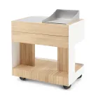 Bucătărie în aer liber 96x70x93 cm din tec solid și aluminiu - rafinat Viadurini