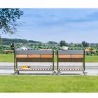 Bucătărie modernă de grădină în aer liber pe roți din lemn și oțel - Buoncalliope Viadurini