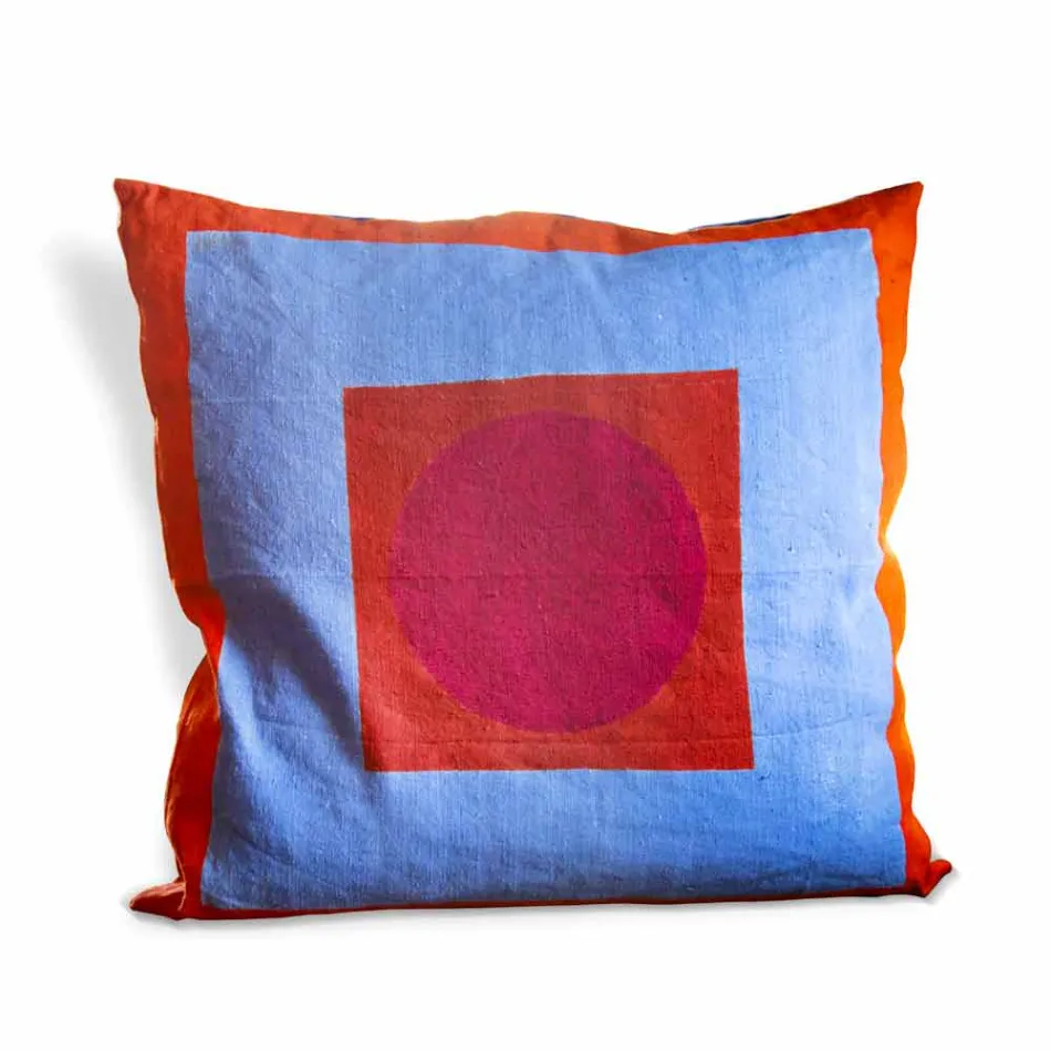 Pernă de cânepă pictată manual Artă italiană unică - mărci Viadurini