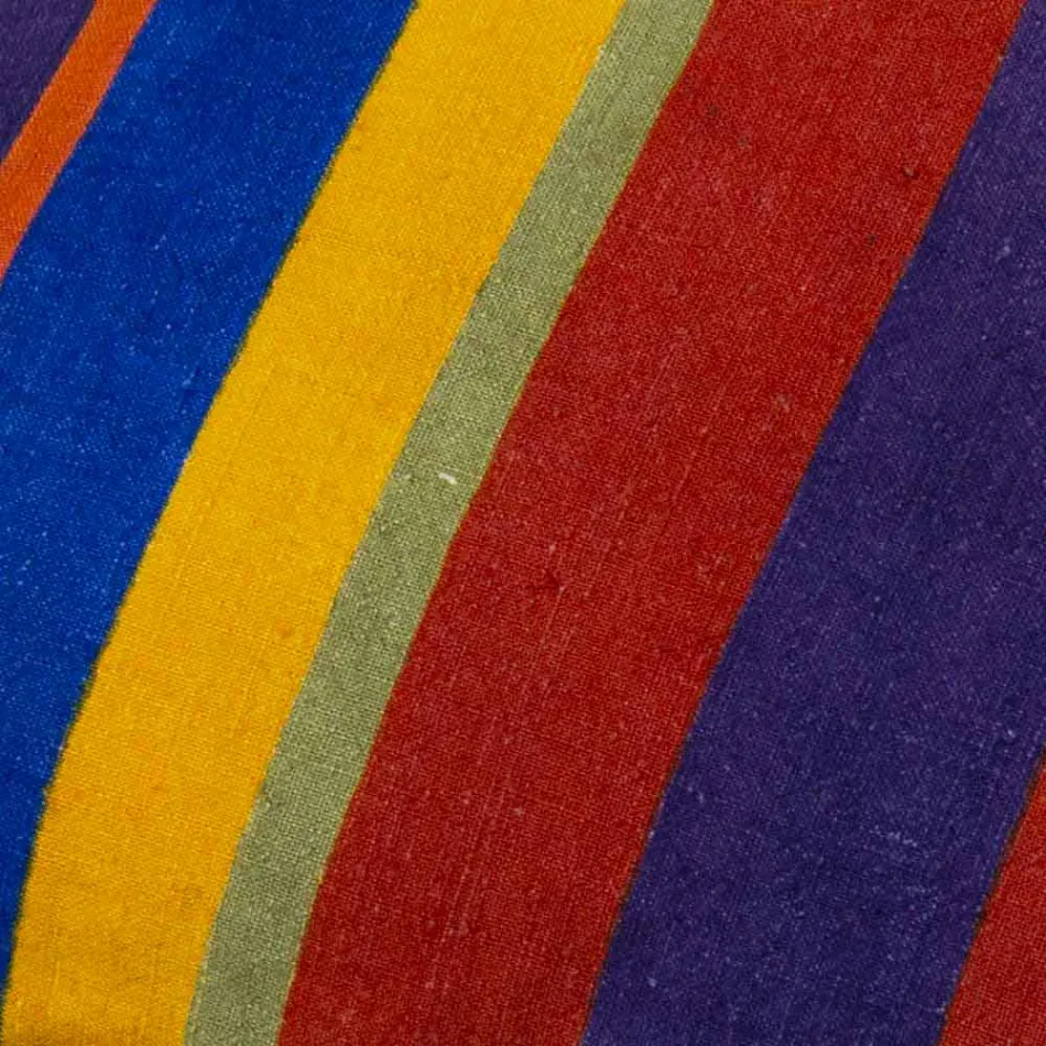 Pernă de artă italiană din cânepă pictată și piesă unică cusută manual - mărci Viadurini