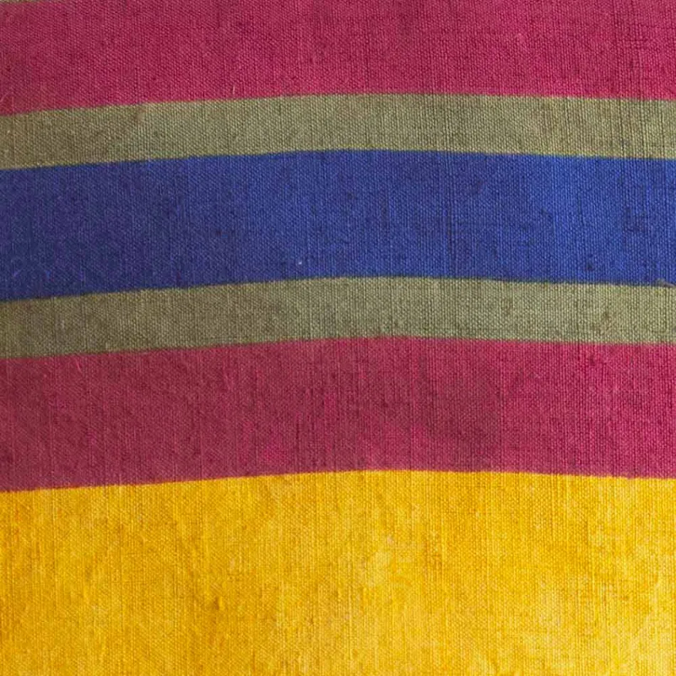 Pernă unică de cânepă pictată manual - mărci Viadurini