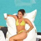 Cloud pernă de relaxare în aer liber din piele faux alb nautice Trona Viadurini