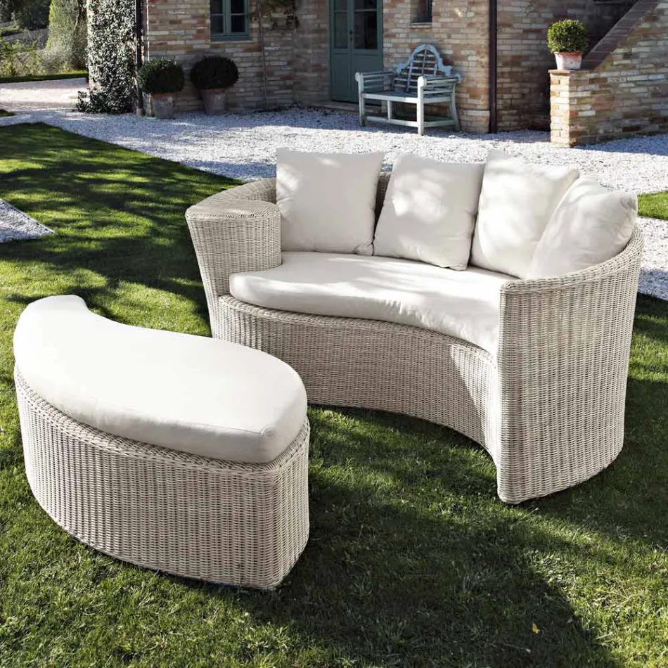 Garden Daybad din Polyrattan Fibre 2 Elemente - Femeie Viadurini
