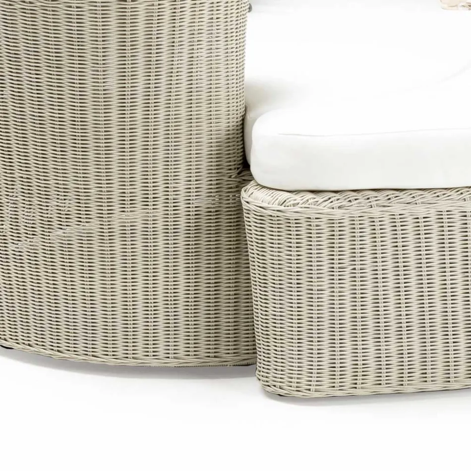 Garden Daybad din Polyrattan Fibre 2 Elemente - Femeie Viadurini