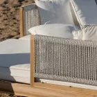 Pat de zi în aer liber din lemn de tec și frânghie - Arjuna Viadurini