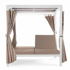 Pat de zi în aer liber, din textilen și aluminiu, cu spătar reclinabil - Anastasia Viadurini