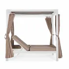 Pat de zi în aer liber, din textilen și aluminiu, cu spătar reclinabil - Anastasia Viadurini