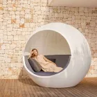 Pat de zi de grădină cu design rotund de lux cu umbrelă de soare - Ulm Moon by Vondom Viadurini