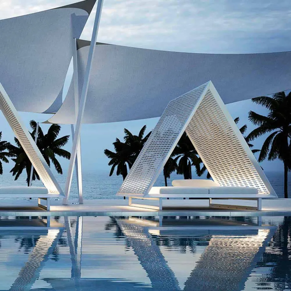 Pat de zi de grădină de lux din aluminiu și țesătură - Frame Vineyard de la Vondom Viadurini