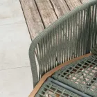 Sofă de grădină din lemn de tec, aluminiu, frânghie și pernă - Jacub Viadurini