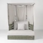 Sofă de grădină din lemn de tec, aluminiu, ROPE+ Frânghie cu perne - Arcangelo Viadurini
