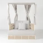 Sofă de grădină din lemn de tec, aluminiu, ROPE+ Frânghie cu perne - Arcangelo Viadurini