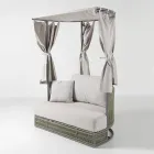 Sofă de grădină din lemn de tec, aluminiu, ROPE+ Frânghie cu perne - Arcangelo Viadurini