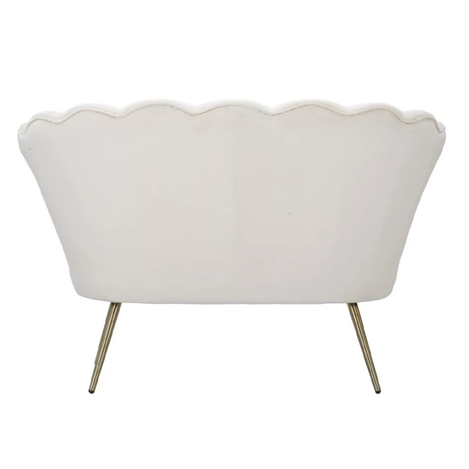 Canapea moderna cu 2 locuri din catifea cu picioare de fier auriu - Annina Viadurini