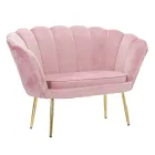 Canapea moderna cu 2 locuri din catifea cu picioare de fier auriu - Annina Viadurini