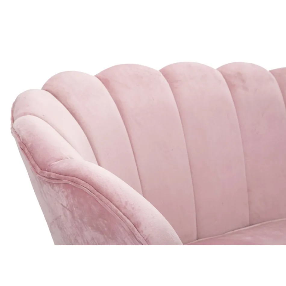 Canapea moderna cu 2 locuri din catifea cu picioare de fier auriu - Annina Viadurini