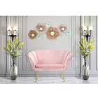 Canapea moderna cu 2 locuri din catifea cu picioare de fier auriu - Annina Viadurini