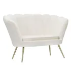 Canapea moderna cu 2 locuri din catifea cu picioare de fier auriu - Annina Viadurini