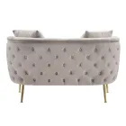 Canapea 2 locuri tapițată în catifea cu picioare de fier - Annetta Viadurini