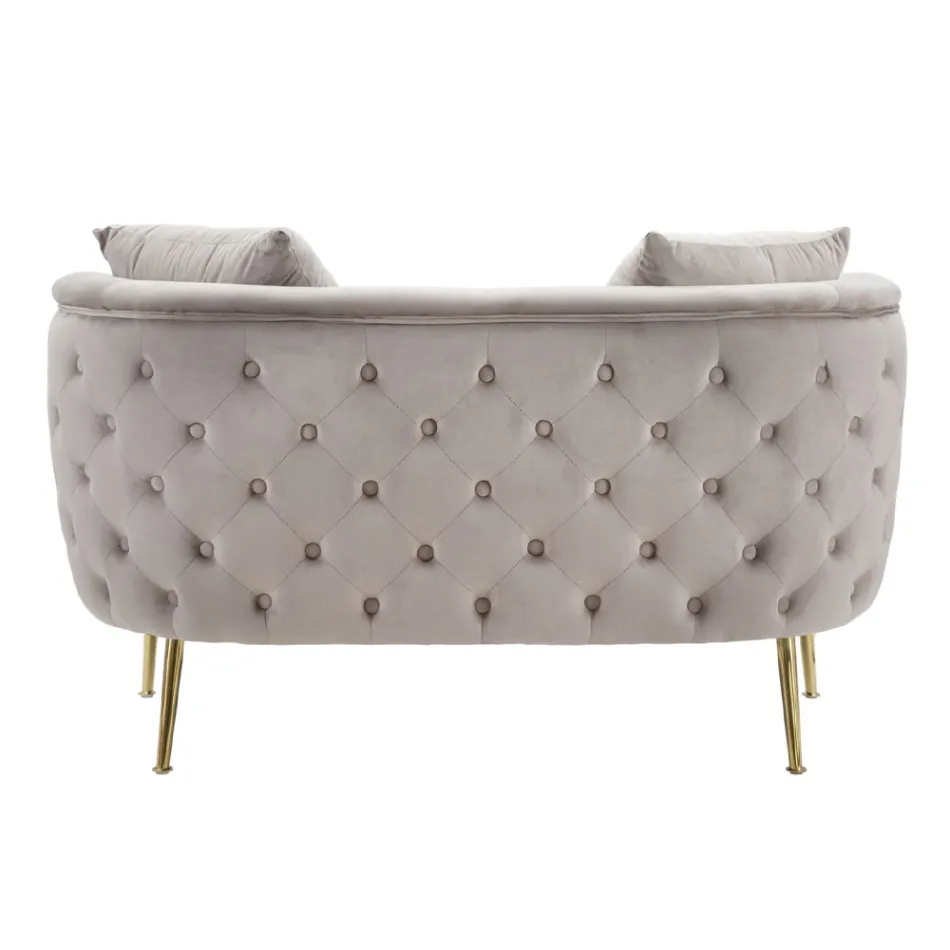 Canapea 2 locuri tapițată în catifea cu picioare de fier - Annetta Viadurini