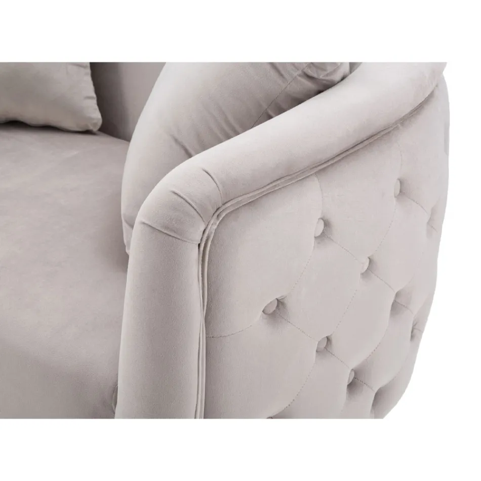 Canapea 2 locuri tapițată în catifea cu picioare de fier - Annetta Viadurini