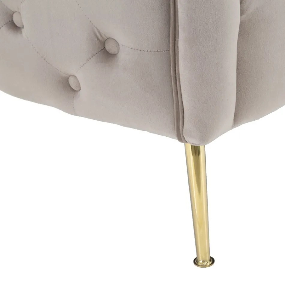 Canapea 2 locuri tapițată în catifea cu picioare de fier - Annetta Viadurini