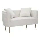 Canapea 2 locuri tapițată în catifea cu picioare de fier - Annetta Viadurini