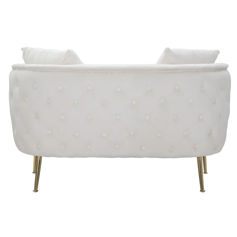 Canapea 2 locuri tapițată în catifea cu picioare de fier - Annetta Viadurini