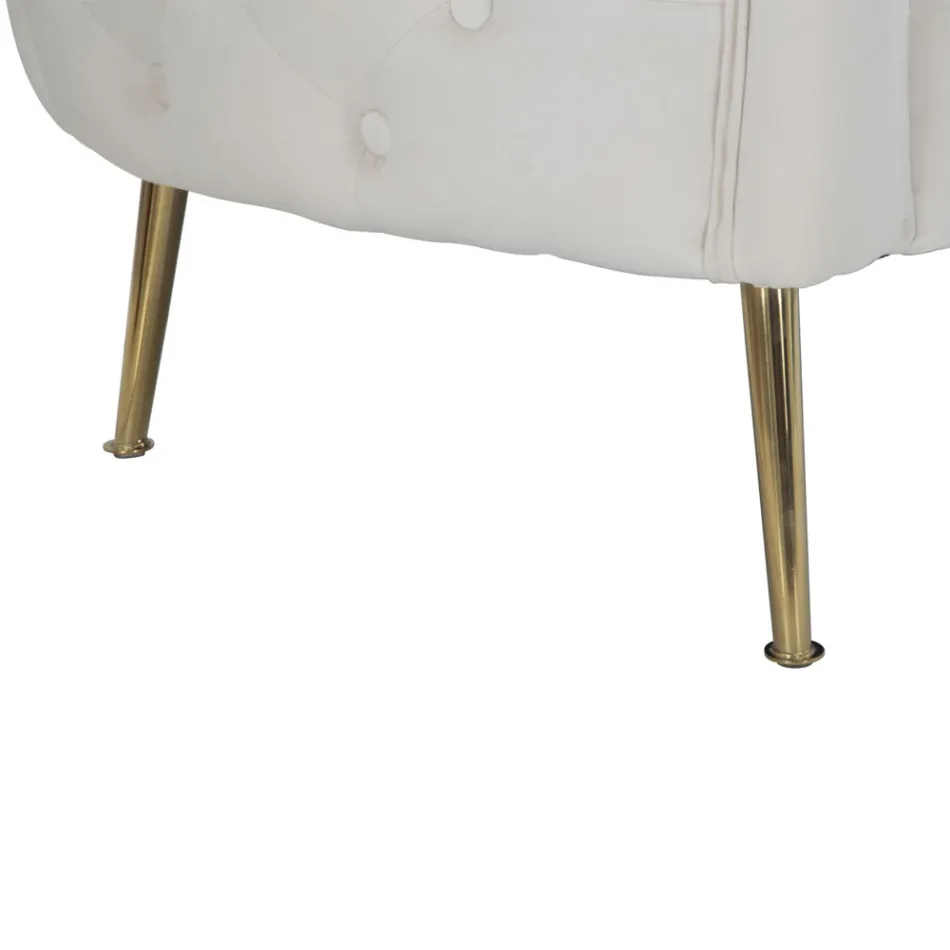 Canapea 2 locuri tapițată în catifea cu picioare de fier - Annetta Viadurini