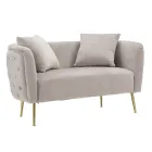 Canapea 2 locuri tapițată în catifea cu picioare de fier - Annetta Viadurini