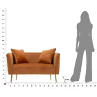 Canapea cu două locuri din catifea de designer, structură din lemn și fier - Renita Viadurini