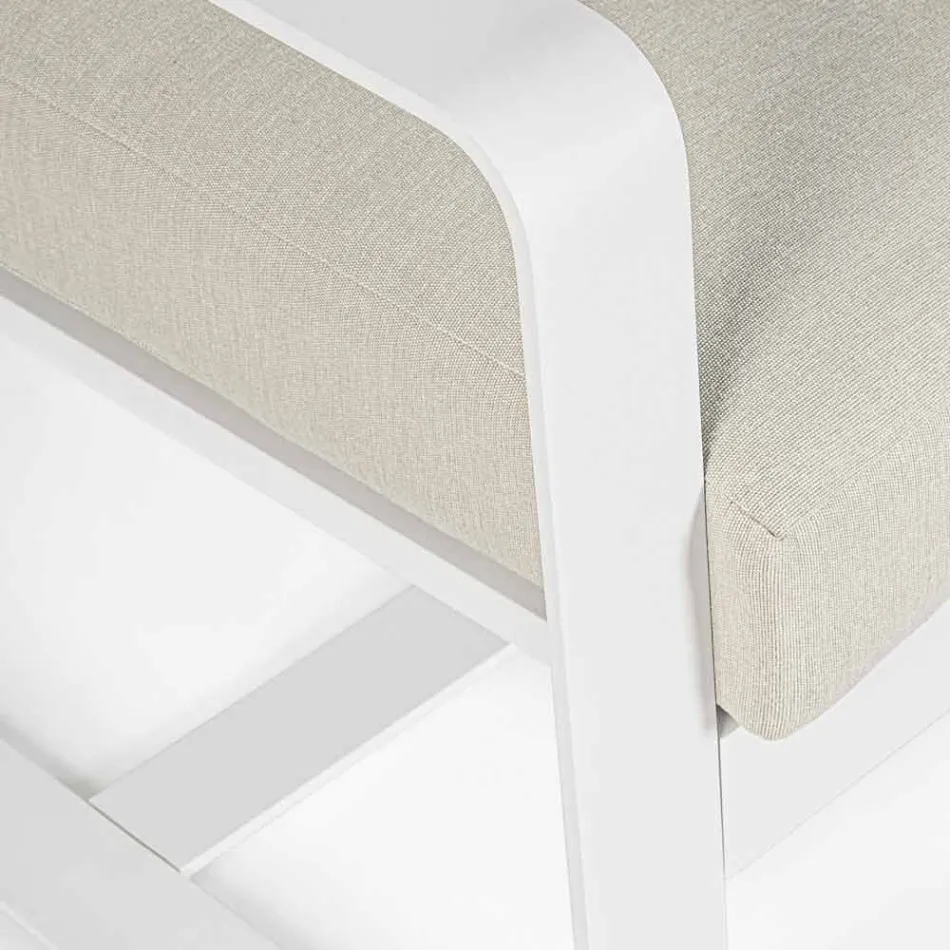 Canapea de exterior cu 2 locuri din aluminiu cu perne din țesătură - Mirea Viadurini