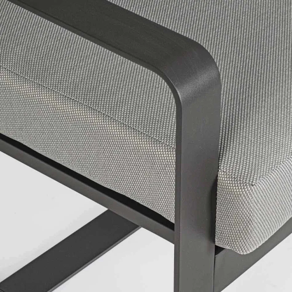 Canapea de exterior cu 2 locuri din aluminiu cu perne din țesătură - Mirea Viadurini