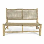 Canapea de exterior cu 2 locuri în ramuri de tec și fibră sintetică - Tecno Viadurini